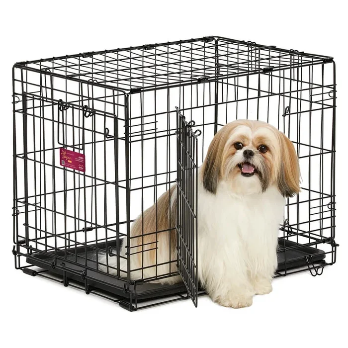 Life Stages ACE Double Door Crate for Dogs, Black, Small, 24″