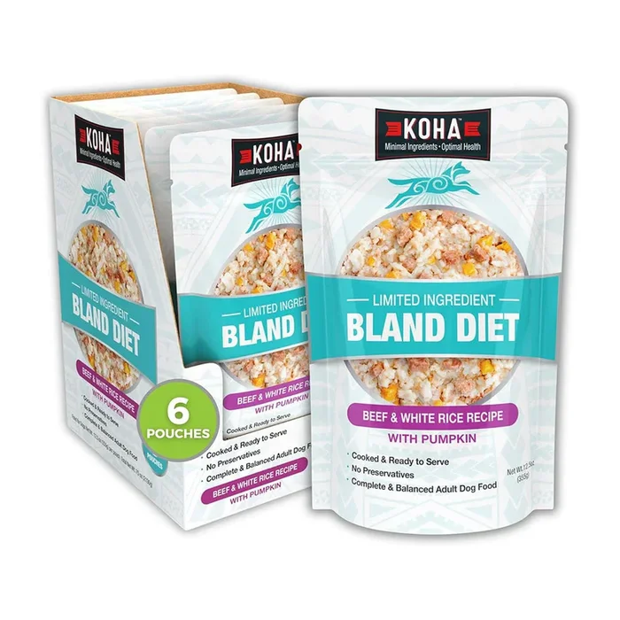 Limited Ingredient Bland Diet Beef & White Rice Recipe for Dogs Pouch 12.5oz