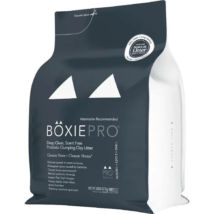 *Little Damaged* BOXIE PRO – Deep Clean, Scent Free Probiotic Clumping Clay Litter – 28 lb *Pickup Only*