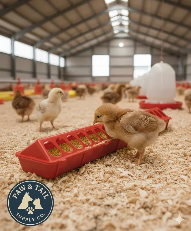 Little Giant 20″ Plastic Flip-Top Poultry Ground Feeder, Red Chickens Birds 2-Pack