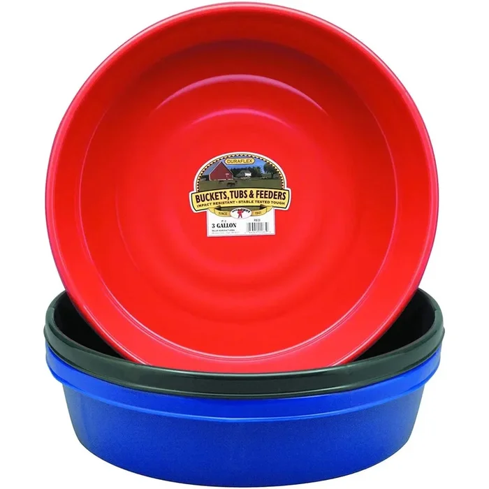 Little Giant Plastic Utility Pan Livestock Feeding Bucket 3 Gal