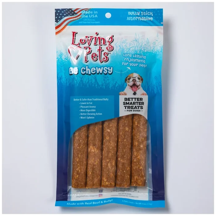 Loving Pets® Be Chewsy 6-inch Bully Stick Alternative – 5 Pack