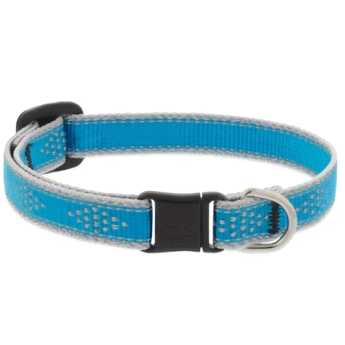 Lupine Reflective Safety Cat Collar 1/2″ Wide 8″-12″ Neck Size Blue Diamond