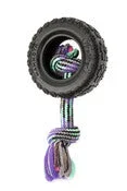 Mammoth Tirebiter II Medium 5in w/ Rope Dog Toy