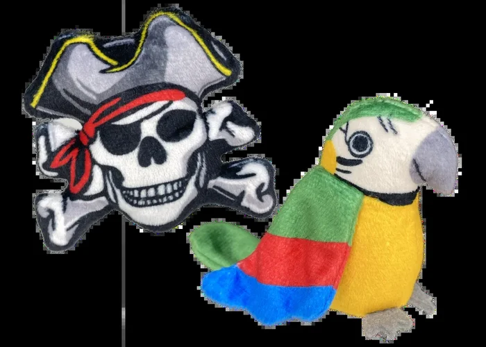 Margaritaville® Pirate Skull and Parrot Cat Toy