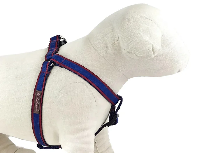 Maroon/Navy Stripe Dog Harness – 323