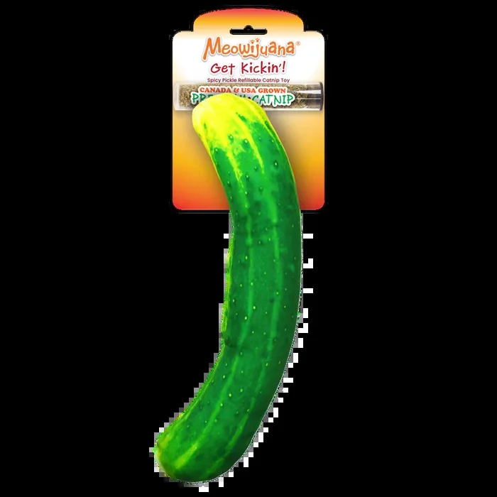 Meowijuana Get Kickin’ Refillable Spicy Pickle Kicker Cat Toys (Green)