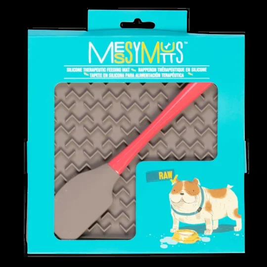 Messy Mutts Silicone Therapeutic Feeding Mat with Silicone Spatula