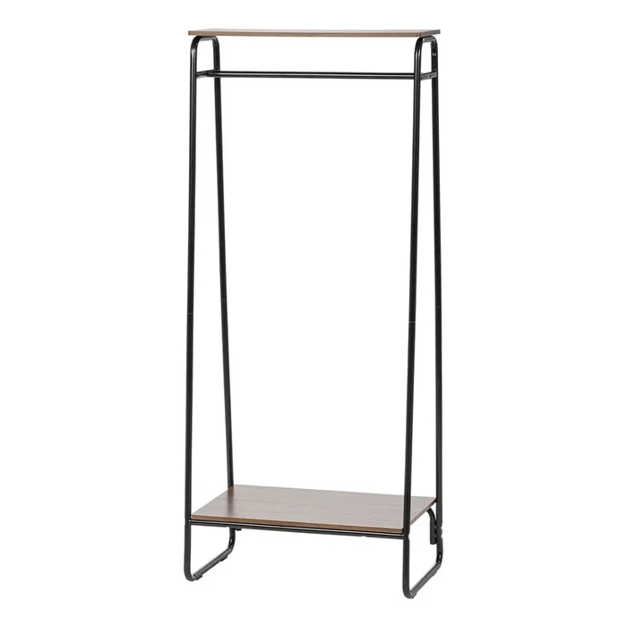 Metal Garment Rack with Wood Shelf – 2 Shelf