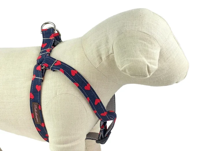 Midnight Red Hearts Dog Harness – 757