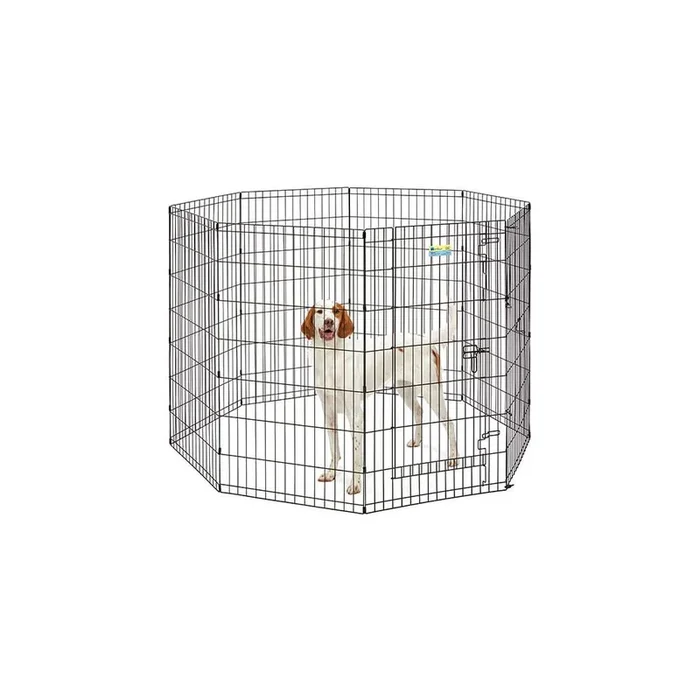 MidWest 42″ XLarge Wire Dog Exercise Pen with Step-Thru Door – Black