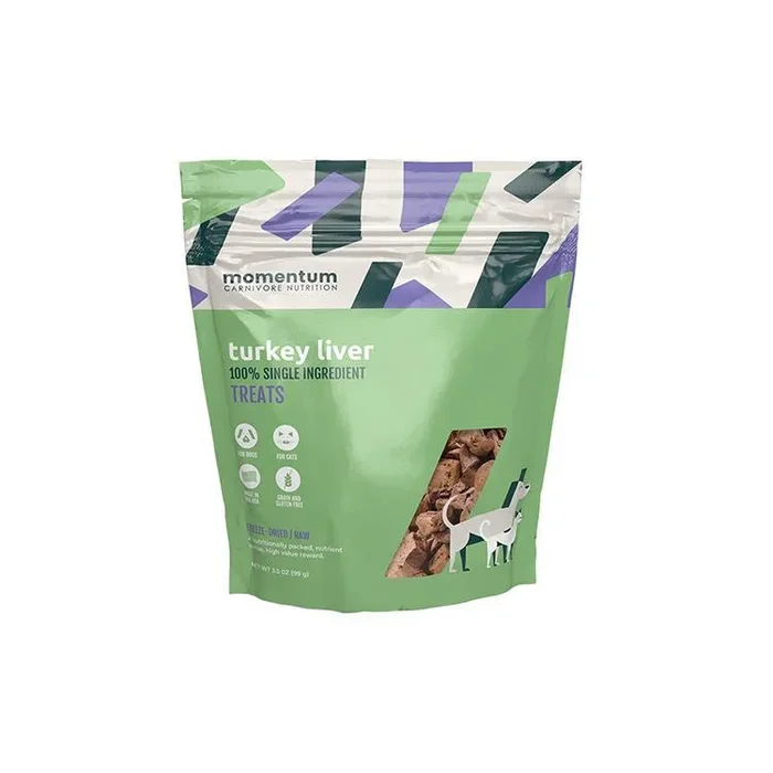 Momentum Dog & Cat Treat Turkey Liver Freeze Dried 3.5oz