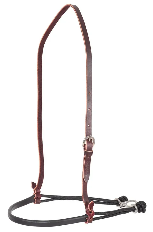 Muserola de nailon de doble cuerda con cubierta de tubo retráctil de Martin Saddlery, color negro