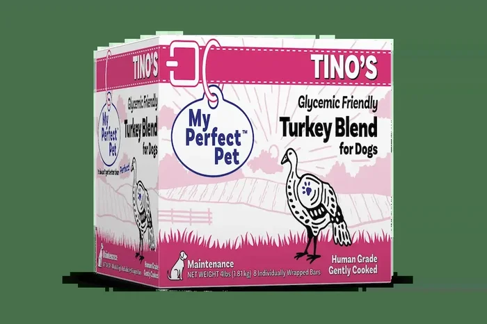 My Perfect Pet Tino’s Glycemic Friendly Turkey Blend 4-lb, Gently Cooked Dog Food