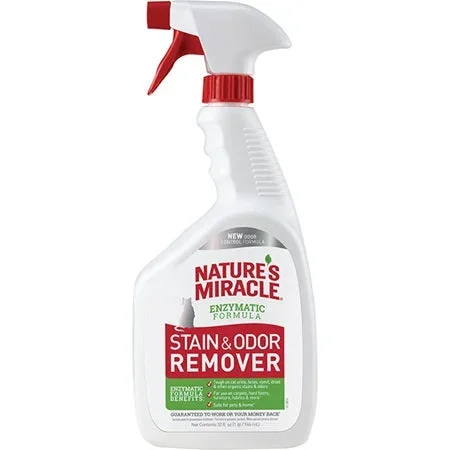 Nature’s Miracle Stain And Odor Remover for Cats 32 Ounces , Odor Control Formula, Pour
