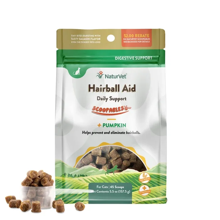 NaturVet – Scoopables Hairball Aid DailySupport + Pumpkin for Cats