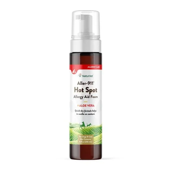 NaturVet Aller-911 Hot Spot Allergy Aid Foam for Dogs and Cats