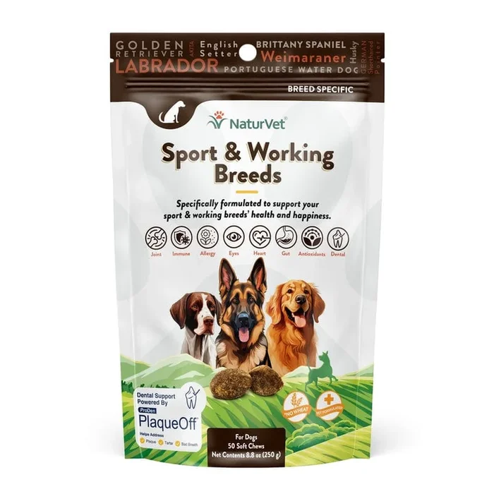 NaturVet Breed Specific Sport & Working Breeds Soft Chews for Dogs