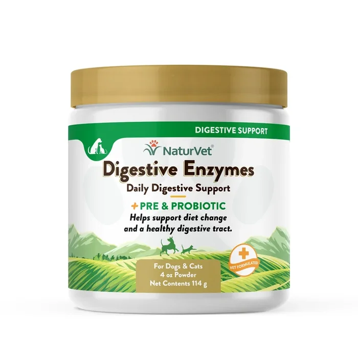 NaturVet Digestive Enzymes Plus Probiotic Powder