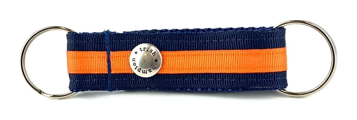 Navy/Bright Orange Stripe Snappy Keychain – 305