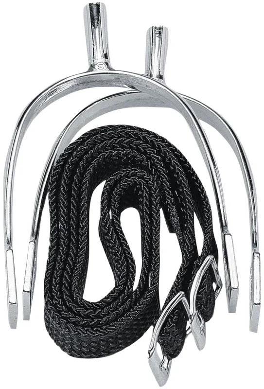 Never Rust Spurs with Straps, Pair