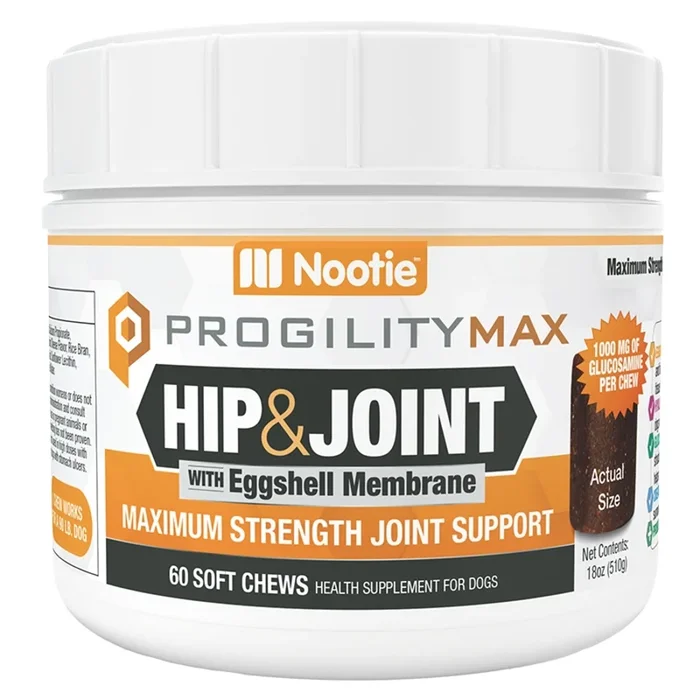 Nootie Progility Hip & Joint Maximum Strength Soft Chew Supplements for Dogs – 60ct