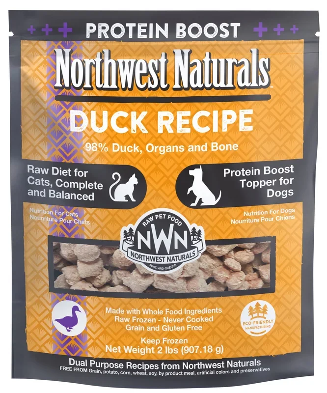 Northwest Naturals Frozen Protein Boost Duck Nuggets for Cats 2lbs