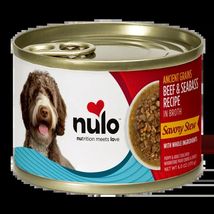 Nulo Ancient Grain Savory Stew Beef & Seabass Stew Recipe for Dogs