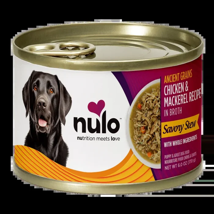 Nulo Ancient Grain Savory Stew Chicken & Mackerel Stew Recipe for Dogs