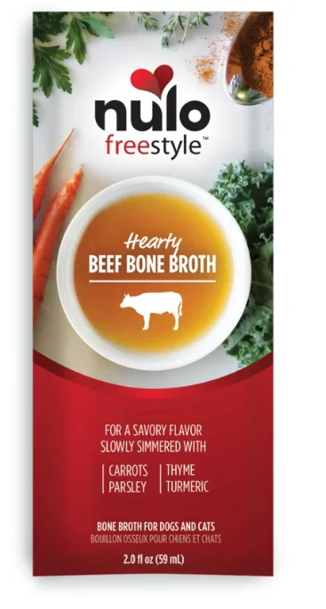 Nulo Freestyle Dog Food Topper Grass-Fed Beef Bone Broth, 24ea/2 oz