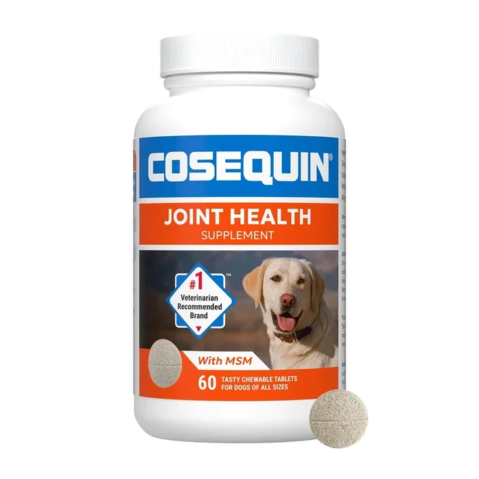 Nutramax Cosequin Maximum Strength Joint Health Plus MSM Supplement for Dogs, Chewable Tablets