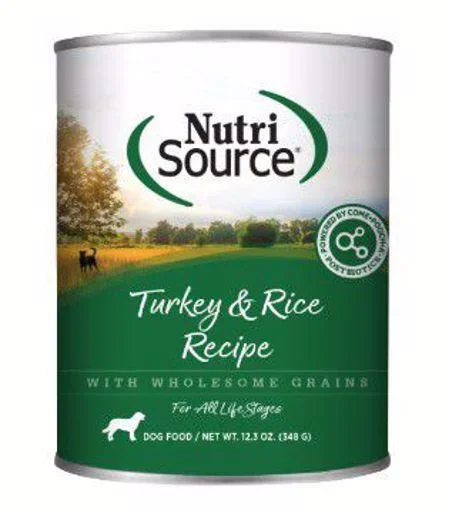 NutriSource Dog Can Turkey & Rice 12.3oz