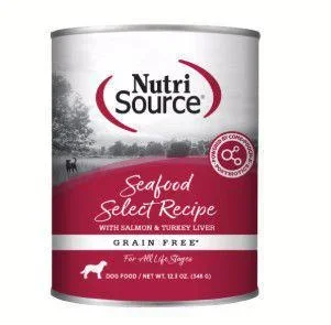 NutriSource Dog GF Seafood Select Can Salmon/Turkey Liver 13oz