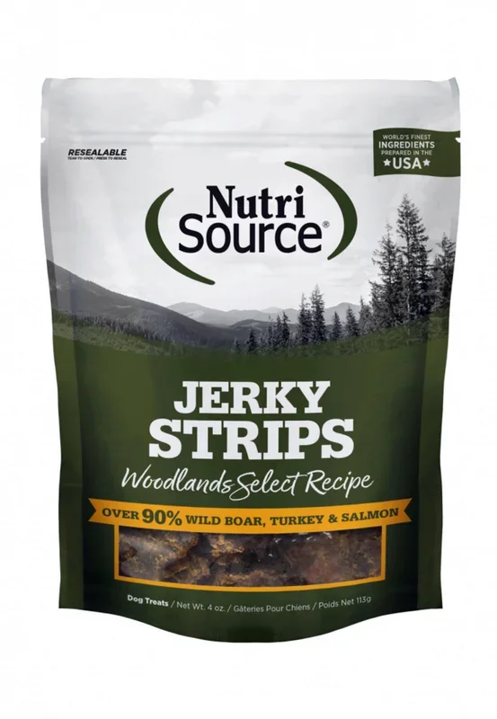Nutrisource Woodlands Select Grain Free 95% Wild Boar, Turkey, & Salmon Jerky Dog Treats