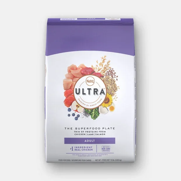 Nutro Adult, The Superfood Plate with A Trio of Proteins From Chicken, Lamb and Salmon (4.5 lb)