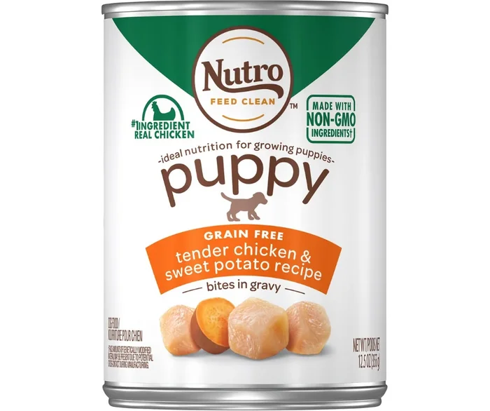 Nutro Ultra – Wholesome Essentials – All Breeds, Puppy Tender Chicken & Turkey Recipe Bites in Gravy Canned Dog Food