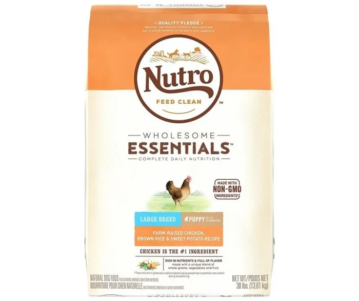 Nutro Ultra – Wholesome Essentials – Large Breed, Puppy Farm-Raised Chicken, Brown Rice, and Sweet Potato Recipe Dry Dog Food