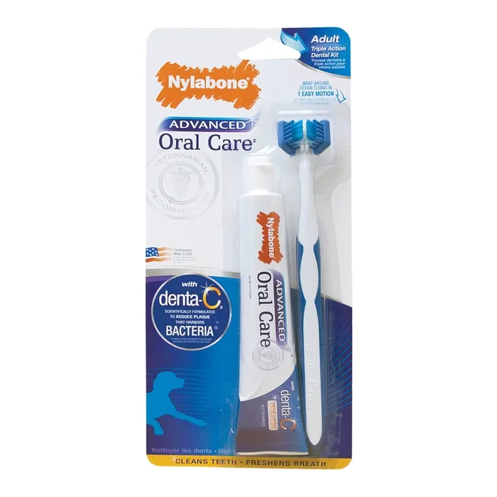 Nylabone Advanced Oral Care Triple Action Dog Dental Kit (2.5-oz)