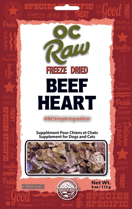 OC Raw Dog Freeze Dried Beef Hearts 4oz