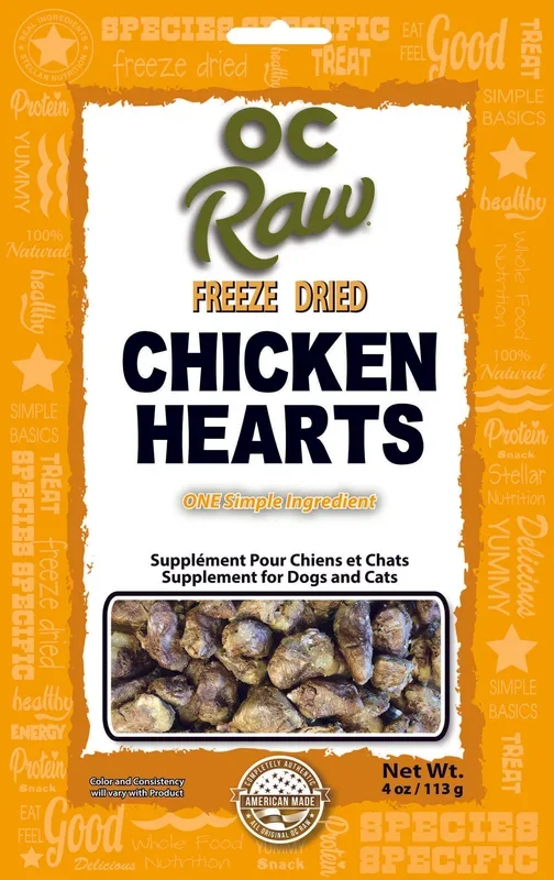 OC Raw Dog Freeze Dried Chicken Hearts 4oz