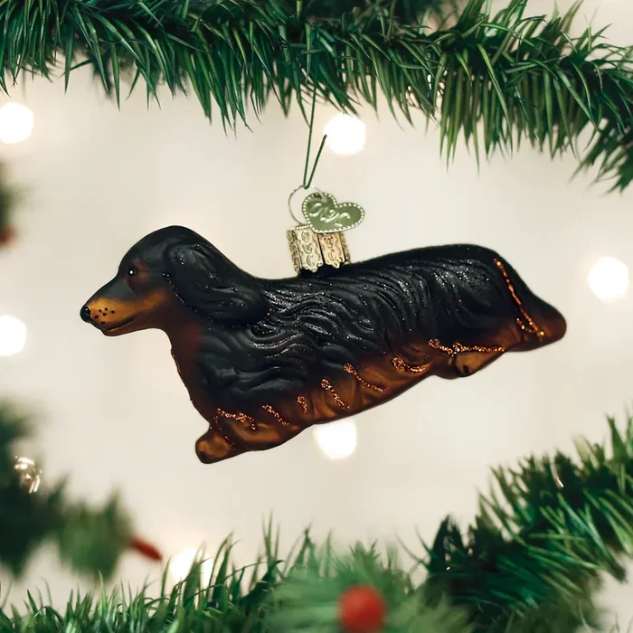 Old World Christmas – Long-haired Dachshund Ornament