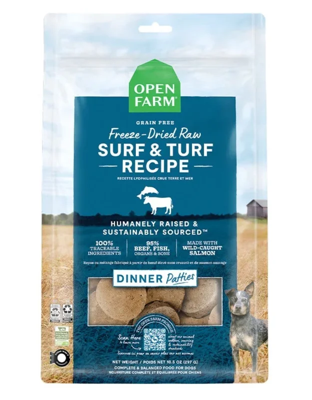 OPEN FARM Freezedried Dog Food Patties Surf and Turf
