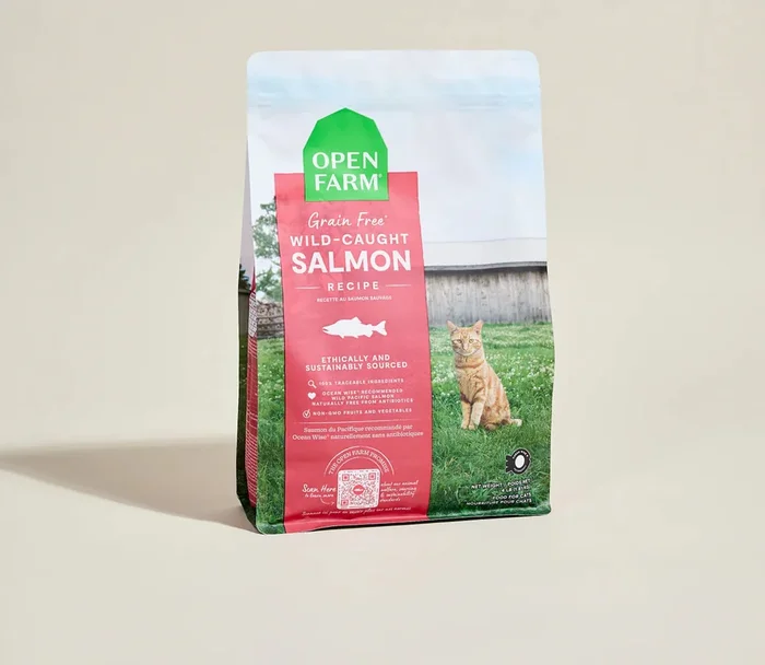 Open Farm Grain-Free Dry Cat Food – Wild Caught Salmon – 4lb Bag