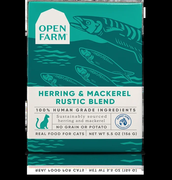 Open Farm Herring and Mackerel Rustic Blend, Wet Cat Food, 5.5oz Case of 12