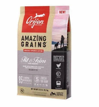 Orijen Amazing Grains Fit & Trim Recipe Dry Dog Food 22.5lb*
