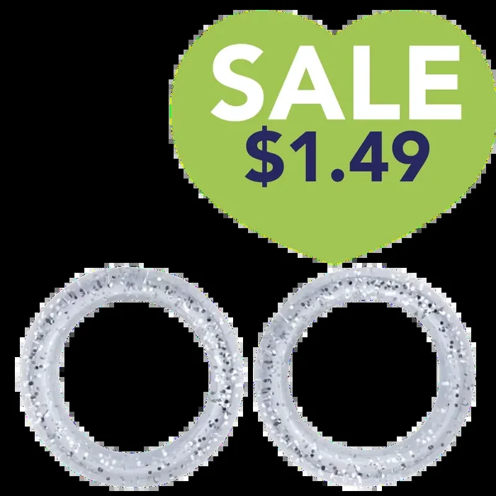 Pack of 2 Premium Scissor Finger Ring Inserts in Clear Sparkles by PetStore.Direct