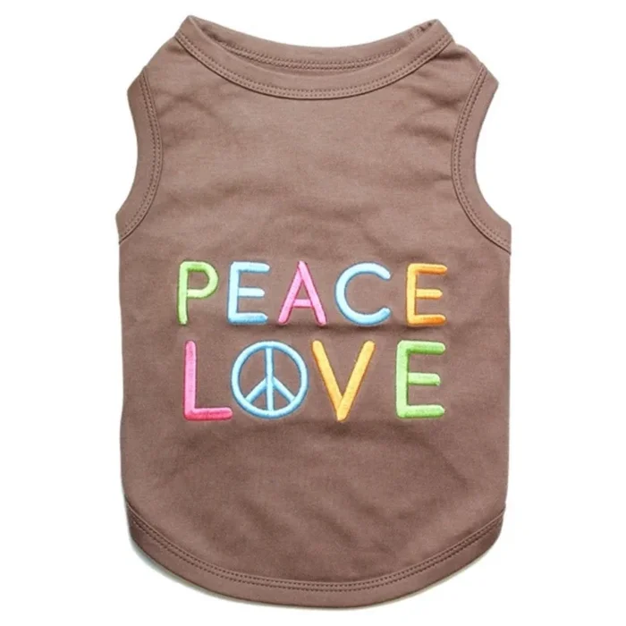 Parisian Pet – Dog T-shirt Peace & Love Brown