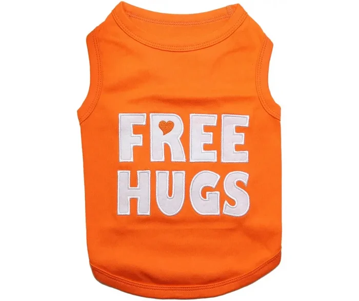 Parisian Pet – FREE HUGS Dog T-shirt Orange