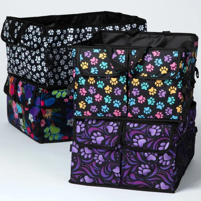 Paw Print Car Trunk Foldable Organizer