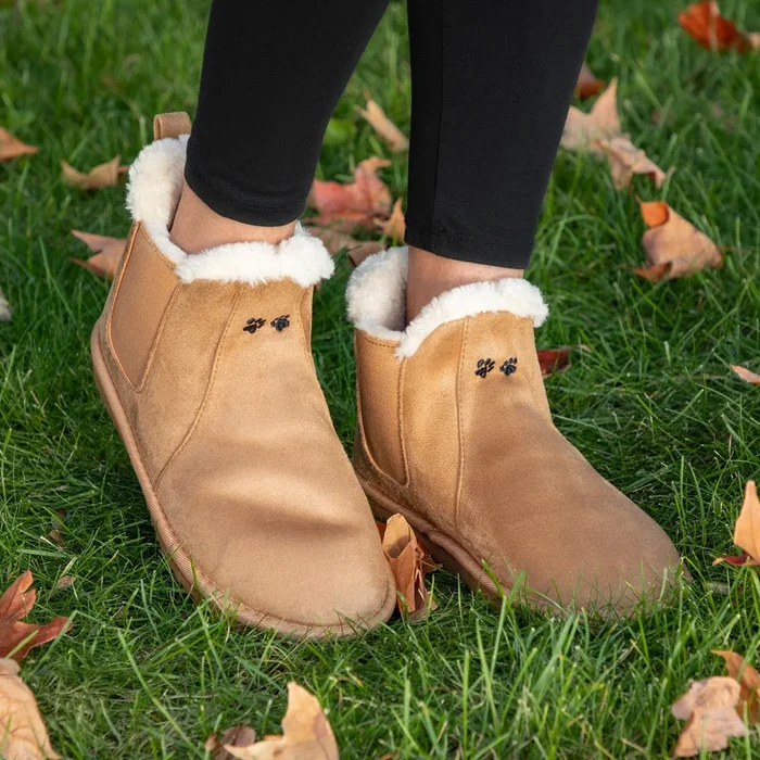 Paw Print Faux Suede Chelsea Boots